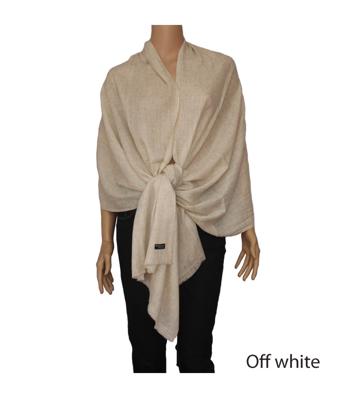 Chic 2ply Off-White cashmere shawls| Nepal Cashmere company