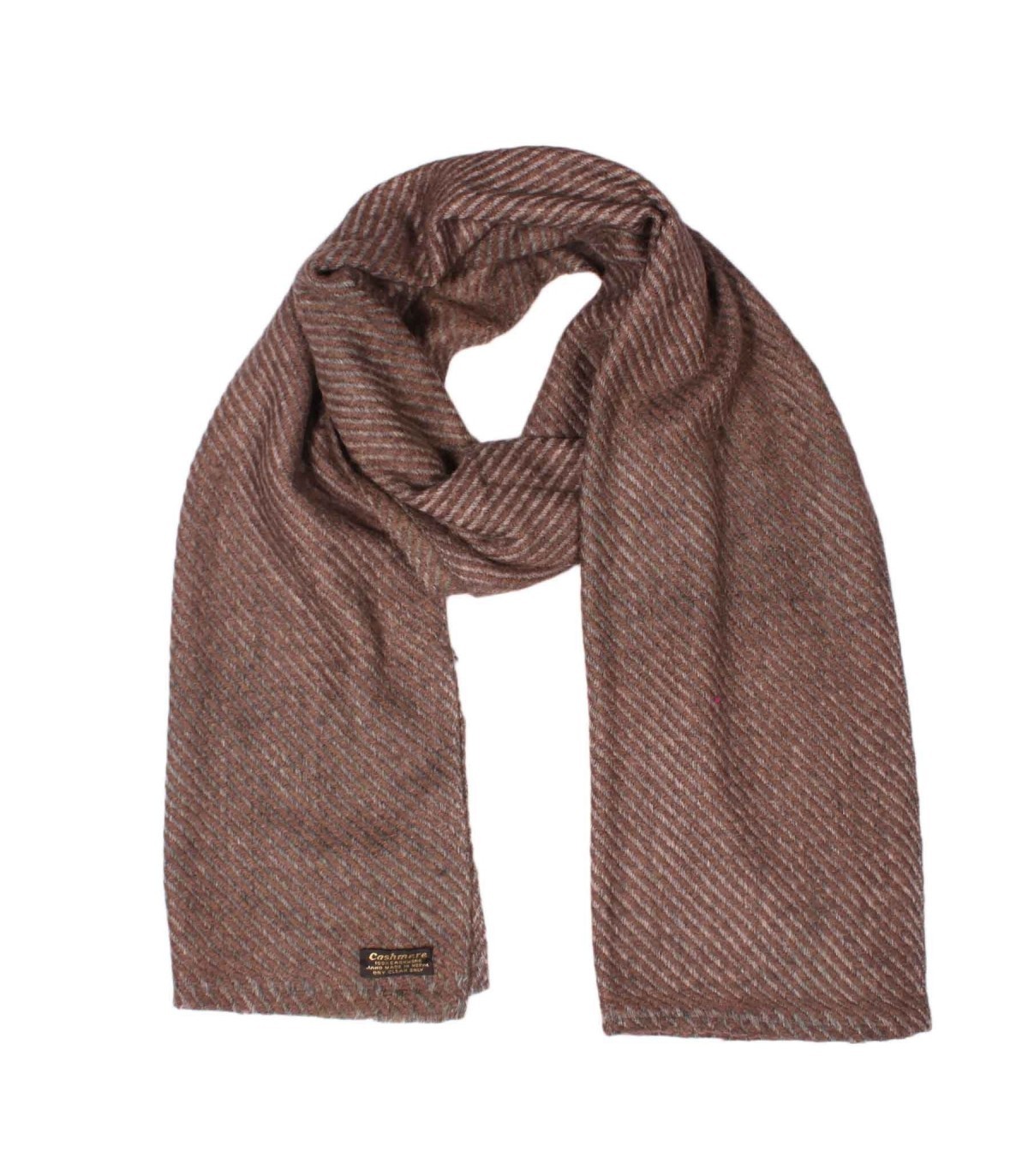 Diagonal Patterned Cashmere Brown Scarf| Pashmina scarf for men and women