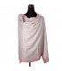 Natural Light Grey Cashmere Shawls With Soft Pink Border