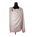 Natural Light Grey Cashmere Shawls With Soft Pink Border