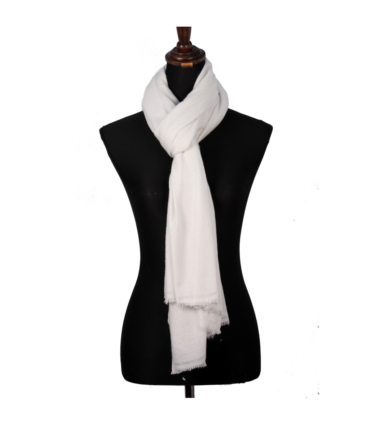 Cashmere Pure White Shawls From Nepal - Cashmere Realm